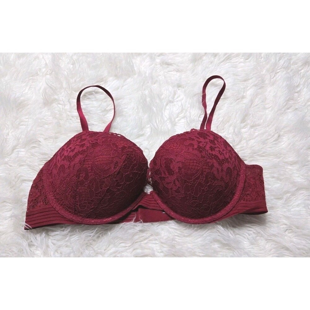 Victoria’s Secret Very Sexy Push Up Red Burgundy Lace Bra 38C